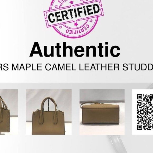 Michael Kors Maple Camel Leather Studded Satchel - Picture 12 of 12